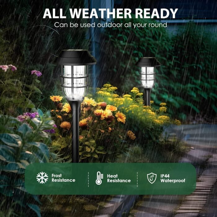 SOLPEX Solar Lights for Outside, Solar Outdoor Path Lights, Garden Lights Waterproof, Solar Powered Landscape Lighting for Yard, Garden, Pathway, Patio, Porch, Walkway, Driveway, 8 Pack(Cold White) - Image 7