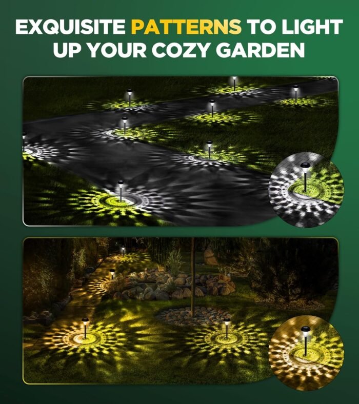 10 Pack Ultra Bright Solar Lights Outdoor Waterproof, from Dusk to Dawn Up to 12H Solar Light for Outside, Auto On/Off Solar Powered Garden Pathway Lights, Landscape Lighting (Cold White) - Image 2