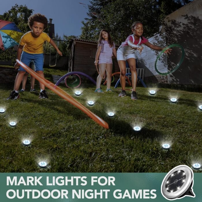SOLPEX Mini Solar Ground Lights, 10 Pack Solar Lights Outdoor Waterproof, Pathway Lights Solar Powered, Solar Garden Light, Landscape Lighting for Yard Driveway Walkway (Cool White) - Image 6