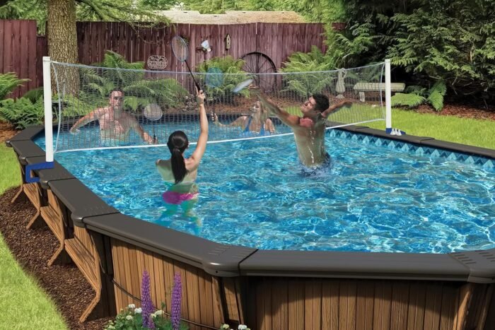 Poolmaster 72786 Above-Ground Pool Water Volleyball and Badminton Pool Game with Bracket Mounts White 16-Feet - Image 5