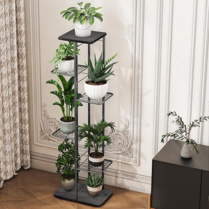 Simple Trending Plant Stand Shelf Indoor Outdoor Waterproof, 6 Tier 7 Potted Heavy Duty Metal Tall Flower Holder for Multiple Corner Display - Image 5