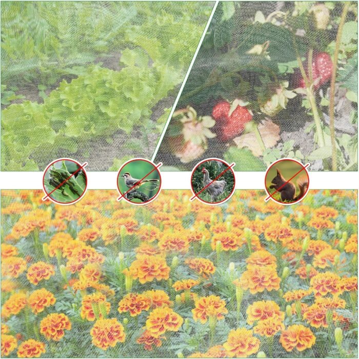 2 Pack Garden Netting Pest Barrier for Raised Beds, Rectangular Bird Mesh Netting Plant Net with Drawstring, Greenhouse Raised Garden Bed Cover Screen Protection for Plant Vegetable Fruit Flower Crop - Image 6