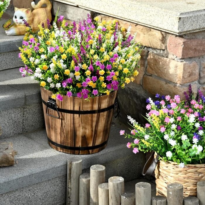 Waipfaru 20Pcs Artificial Flowers for Outdoors, Faux Plants Outdoor UV Resistant Fake Flowers,Artificial Plants for Outdoor Hanging Planter Front Porch Decor - Image 4