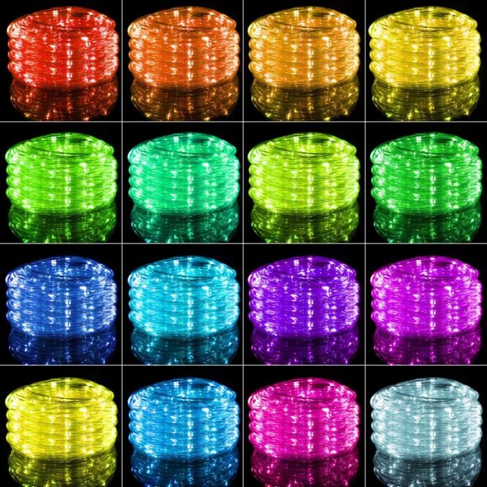 Minetom Color Changing Rope Lights Outdoor, String Lights with Plug & Remote, Twinkle String Lights Indoor Bedroom, Waterproof LED Rope Lights for Outside,16 Colors - Image 3