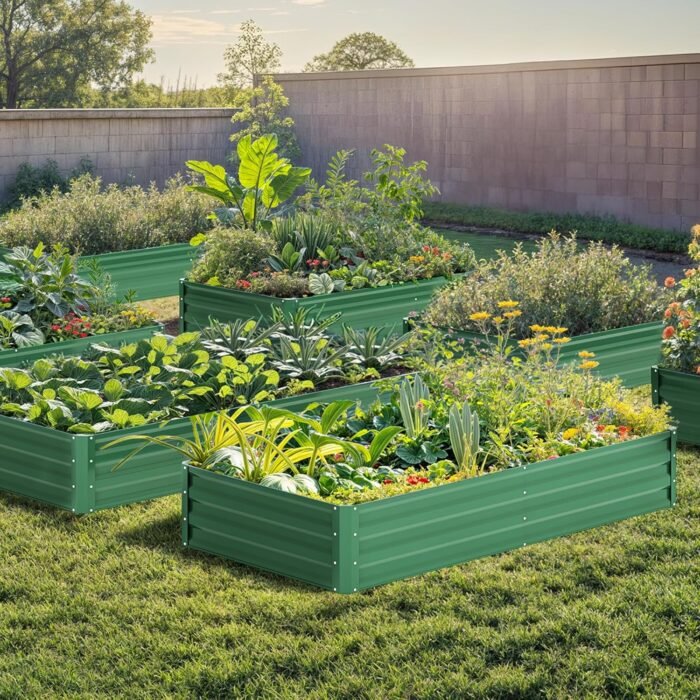 DWVO 2pcs 6 x 3 x 1 FT Raised Garden Bed Kit, Outdoor Galvanized Flower Bed with Gloves, Large Metal Planter Box for Vegetables, Flowers, Herbs, Fruits, Green - Image 3