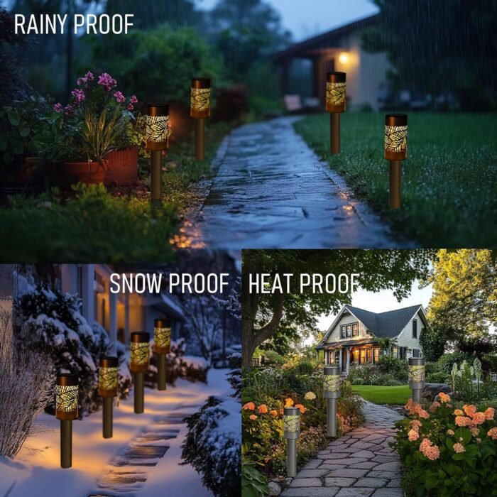 Dazzle Bright Solar Pathway Lights Outdoor, 12 Pack LED Warm White Waterproof Solar Powered Landscape Lights for Walkway Driveway Lawn Patio Yard Garden - Image 5