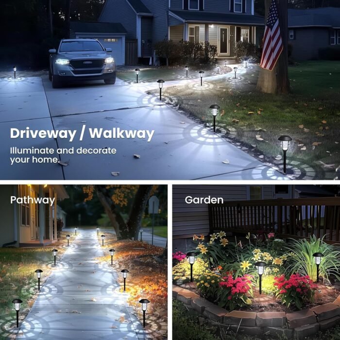 SOLPEX Solar Lights for Outside, Solar Outdoor Path Lights, Garden Lights Waterproof, Solar Powered Landscape Lighting for Yard, Garden, Pathway, Patio, Porch, Walkway, Driveway, 8 Pack(Cold White) - Image 4