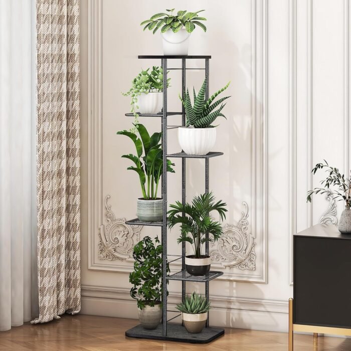 Simple Trending Plant Stand Shelf Indoor Outdoor Waterproof, 6 Tier 7 Potted Heavy Duty Metal Tall Flower Holder for Multiple Corner Display - Image 2
