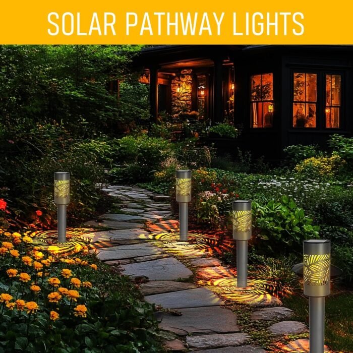 Dazzle Bright Solar Pathway Lights Outdoor, 12 Pack LED Warm White Waterproof Solar Powered Landscape Lights for Walkway Driveway Lawn Patio Yard Garden - Image 3