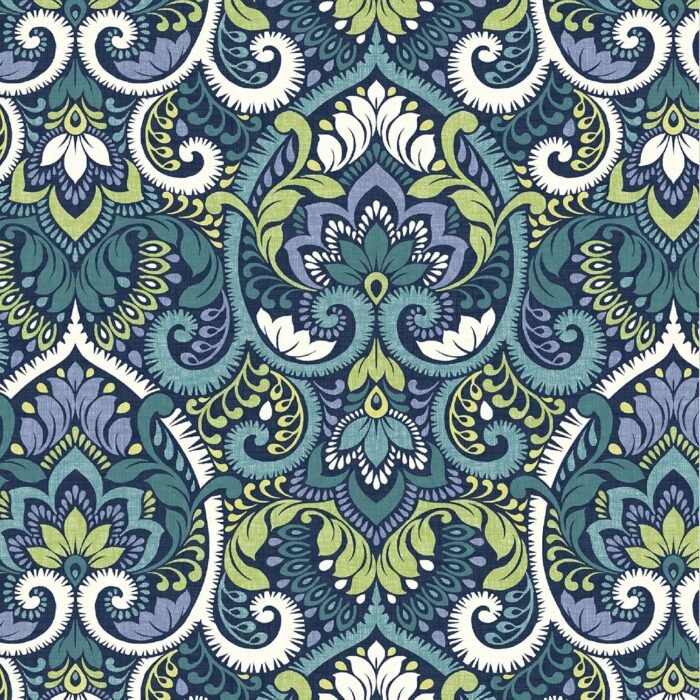 Arden Selections Outdoor Chair Cushion, 21 x 20, Water Repellent, Fade Resistant 21 x 20, Sapphire Aurora Blue Damask - Image 4