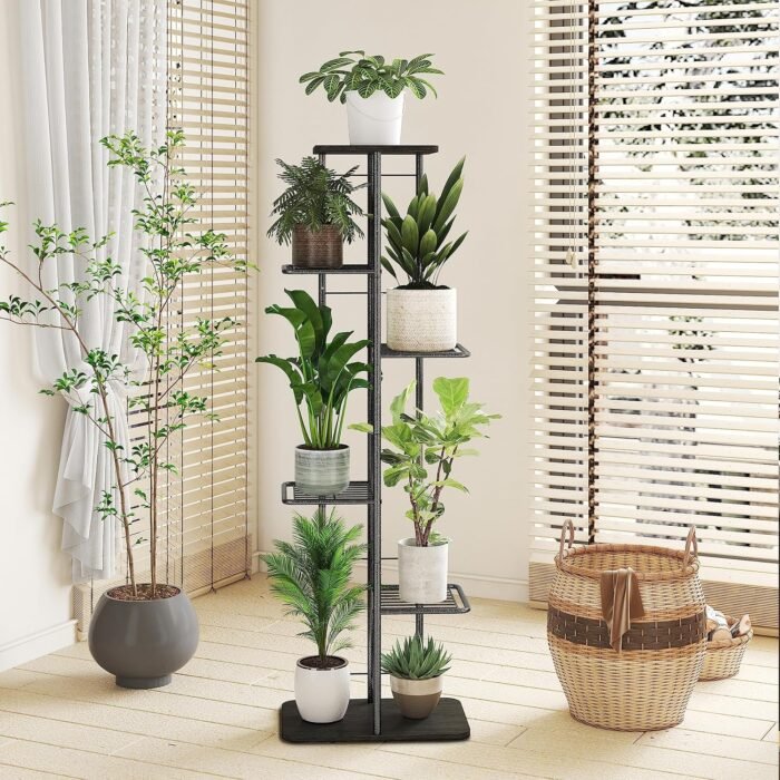 Simple Trending Plant Stand Shelf Indoor Outdoor Waterproof, 6 Tier 7 Potted Heavy Duty Metal Tall Flower Holder for Multiple Corner Display - Image 4