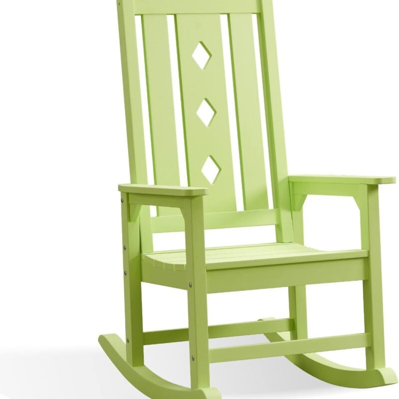 Oversized Rocking Chair, Outdoor Rocking Chair for Adults, All Weather Resistant Porch Rocker for Lawn Garden, 350lbs Weight Capacity
