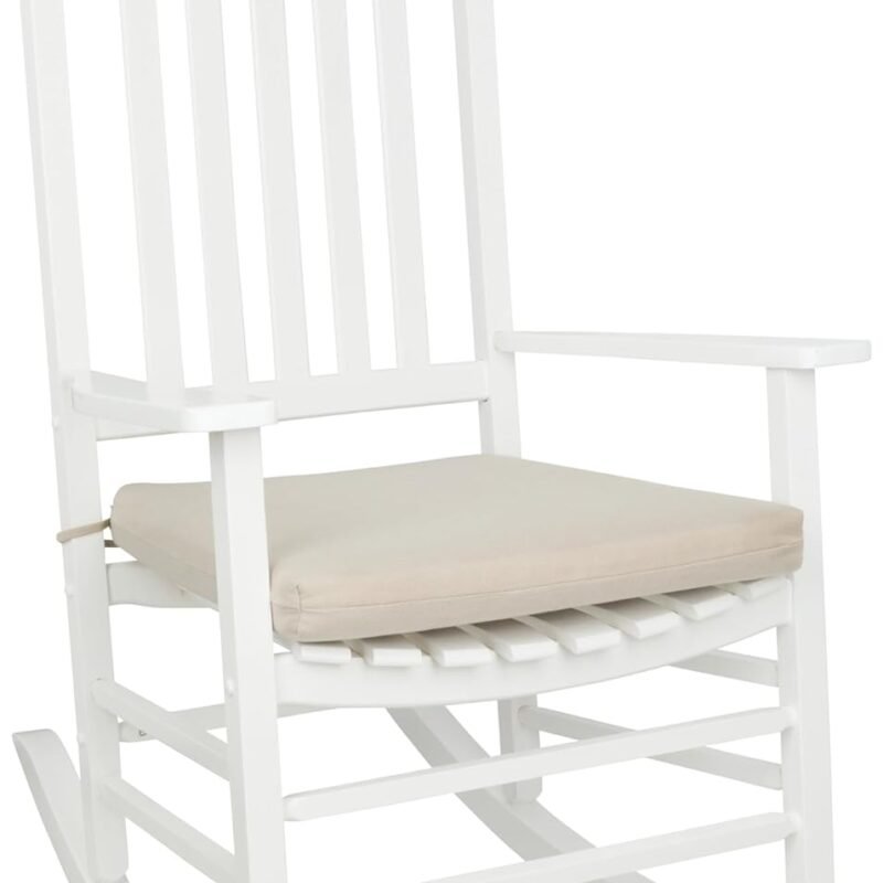 Shine Company Weather-Resistant Outdoor Rocking Chair Seat Cushion, 22"x20", Performance Fabric with Foam Core, Removable Cover with Ties, Khaki