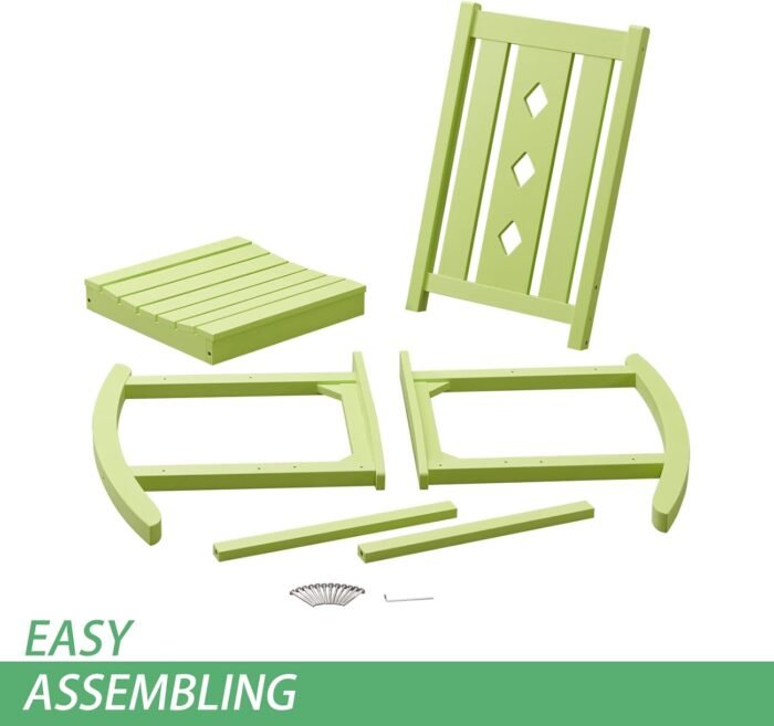 Oversized Rocking Chair, Outdoor Rocking Chair for Adults, All Weather Resistant Porch Rocker for Lawn Garden, 350lbs Weight Capacity - Image 5