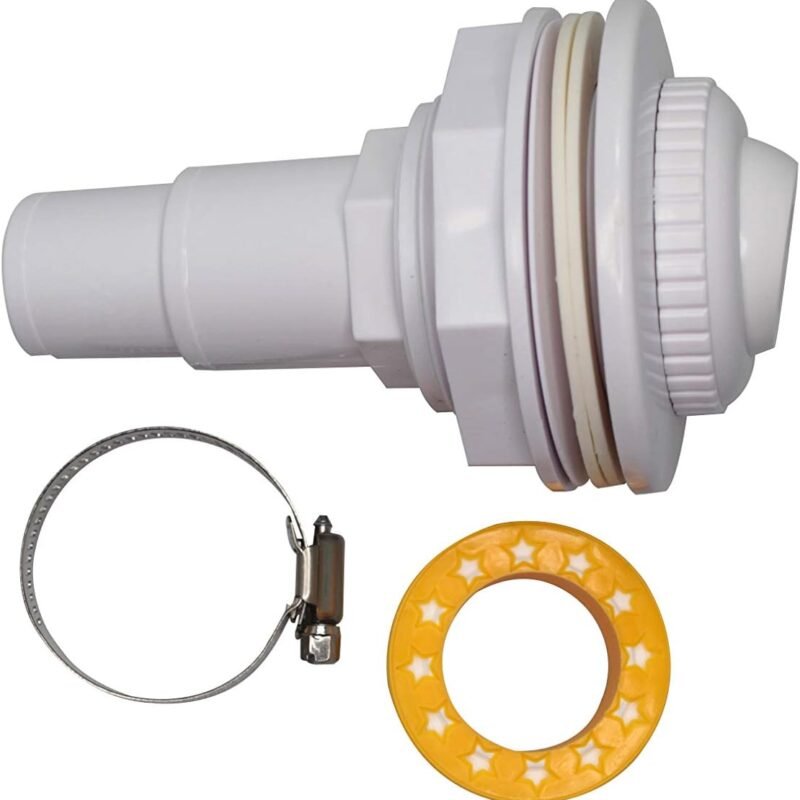 FibroPool Pool Return Jet Kit - Complete with Fittings, Eyeball Assembly, Clamp, Gaskets and PTFE Thread Tape - Compatible with Above Ground Pools