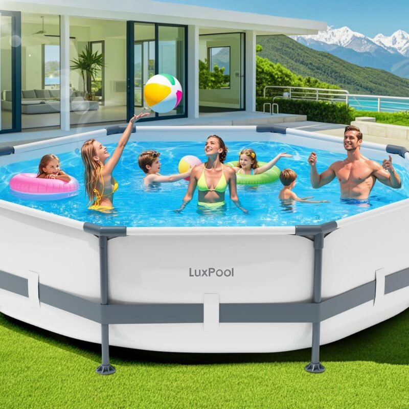 Above Ground Pool,Frame Deep Swimming Pool, Family Pool,Large Above Ground Pool Easy Set, Outdoor Backyard Pool for Kids, Adults,10ft x 30in