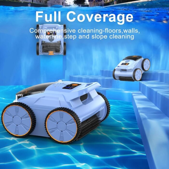 (2025 New) Robotic Pool Vacuum, Robotic Pool Cleaner for Inground Pools, Smart Navigation, Floor/Wall/Waterline Cleaning, 180 Mins Runtime for Pool Up to 2100 Sq.ft - Image 3