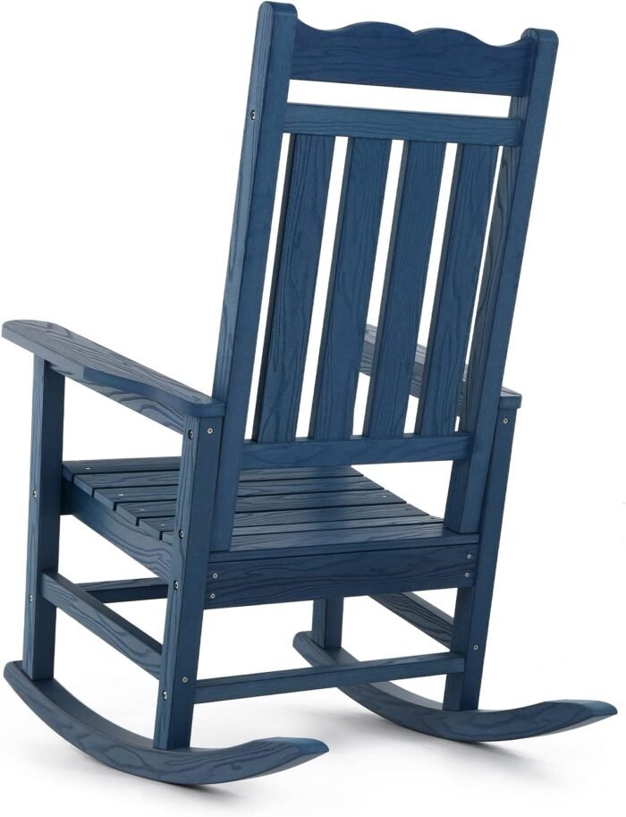 Stoog All-Weather Patio Rocking Chair with 400 lbs Weight Capacity, Oversized Porch Rocker Chair, for Backyard, Fire Pit, Lawn, Garden, Outdoor and Indoor, Black - Image 8