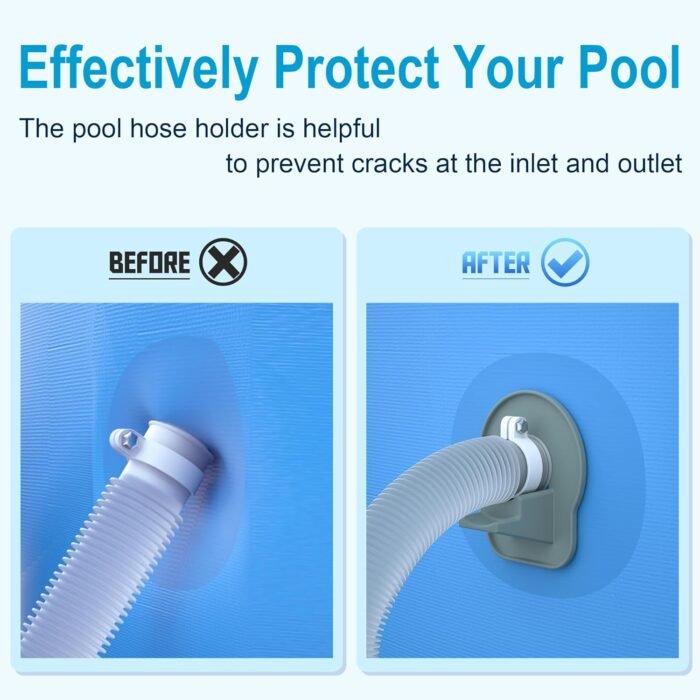 2 Pack Swimming Pool Pipe Holders, Above Ground Swimming Pool Hose Support Holder with Tape, Designed Compatible with Intex Pools - Image 3