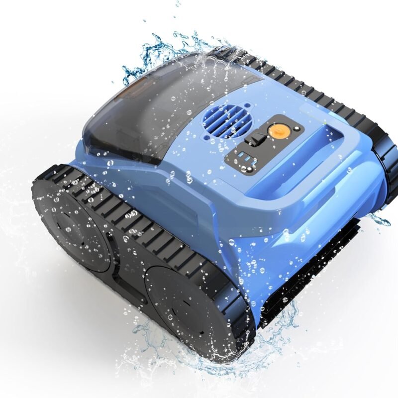 (2025 Upgrade) Pool Vacuum for Inground Pools, Robotic Pool Cleaner, Wall Climbing Pool Cleaner, Cleans Pool Floors, Drain & Walls & Waterline, Cleaning Up to 2100 Sq.ft, 180 Min