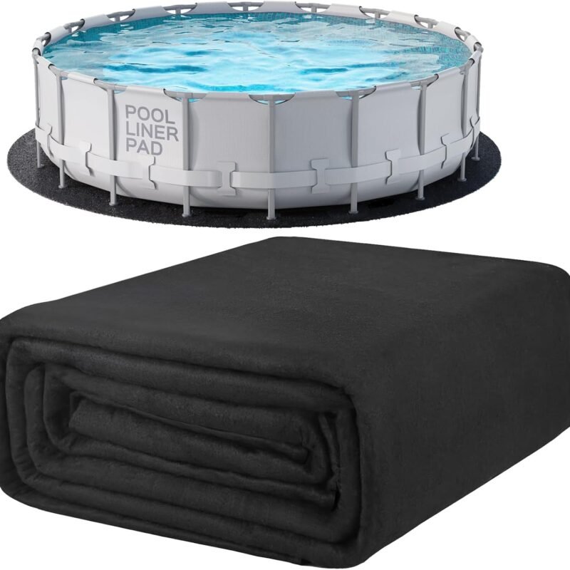 18 Ft Pool Liner Pad, Round Pool Liners for Above Ground Swimming Pools, Durable Geotextile Material, Easy to Install, Extends Life to The Line, Under Pool Padding