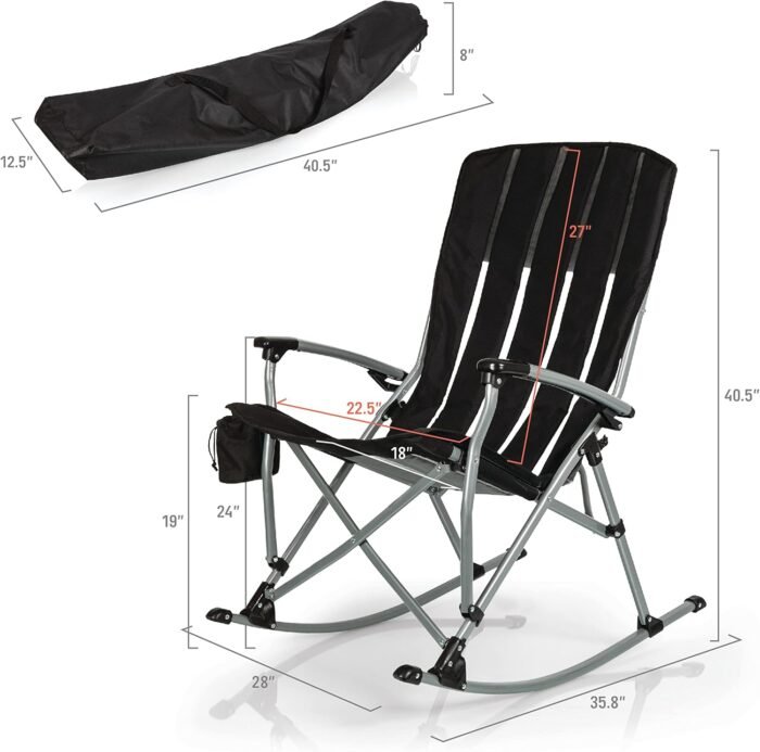 PICNIC TIME NCAA Outdoor Rocking, XL Heavy Duty Camping Chair for Adults - Image 3