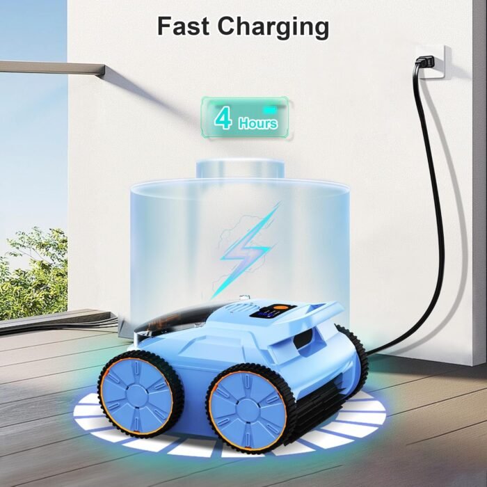 (2025 New) Robotic Pool Vacuum, Robotic Pool Cleaner for Inground Pools, Smart Navigation, Floor/Wall/Waterline Cleaning, 180 Mins Runtime for Pool Up to 2100 Sq.ft - Image 9