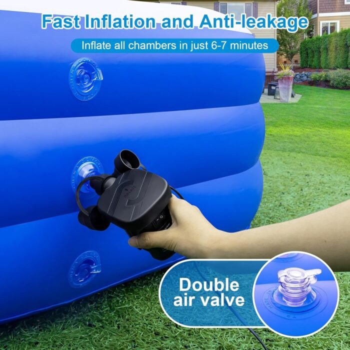 Extra Large Inflatable Pool for Family, 180'' x 76'' x 22'' Full-Sized Blow Up Pool for Adults, Oversized Thickened Inflatable Swimming Pool for Summer Water Party Backyard Garden Lawn - Image 5