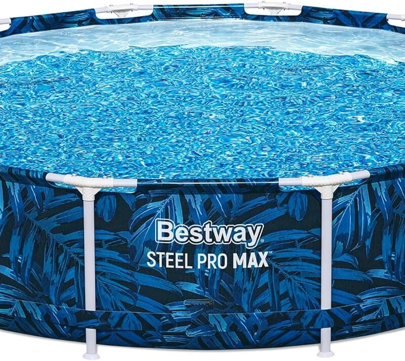 Bestway: Steel Pro MAX - Round Swimming Pool Set - 12' x 30" Tropical - Above Ground, Tritech Construction, Filter Pump, Steel Frame, Click-Assembly