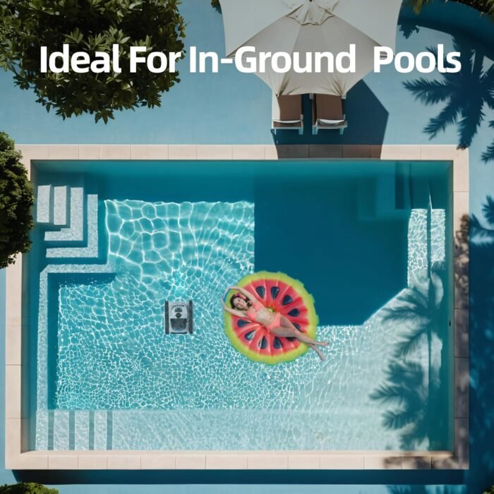 Pool Vacuum for Inground Pools, Cordless Robotic Pool Cleaner, Pool Vacuum with Upgraded Triple-Motor, Wall Climbing, Waterline Cleaning,150 min Battery Life for Pool Up to 2050 Sq.ft - Image 4