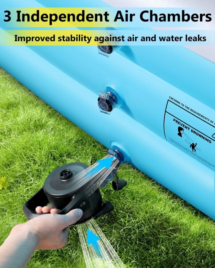 2025 Upgrade Inflatable Pool for Kids and Adults-120"*72"*22" Full-Sized Inflatable Swimming Pool Leakproof Blow Up Above Ground for Backyard Outdoor Garden Summer Water Party Blue - Image 7