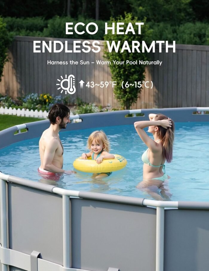 18FT Round Pool Cover, Pool Covers for Above Ground Pools, Pool Cover Protector, Round Pool with Cover, Swimming Pool Cover, Tear-Resistant & Dustproof（Black） - Image 6