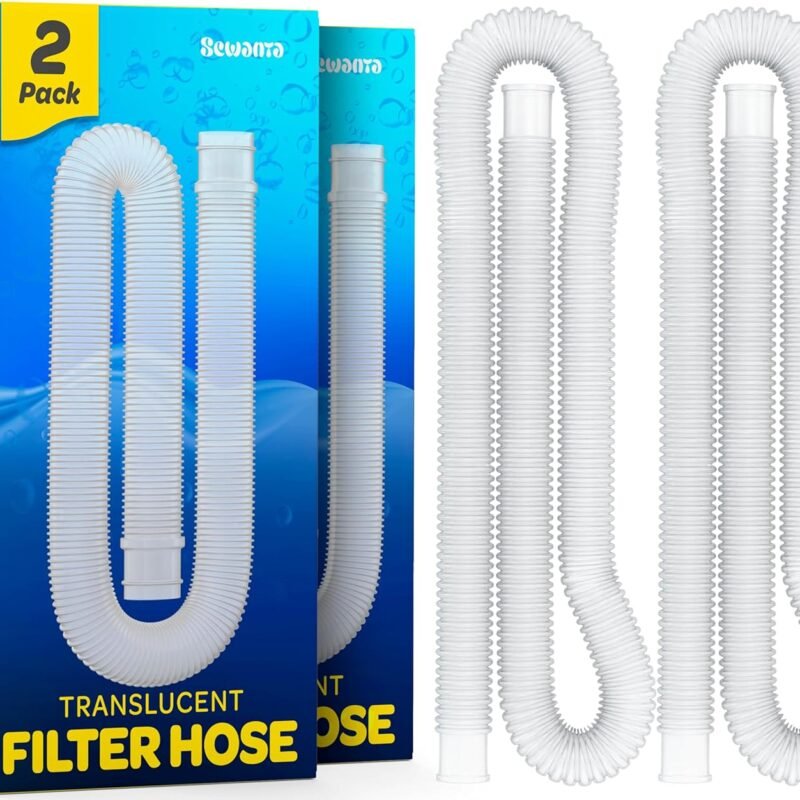 Replacement Hose For Above Ground Pools [Set of 2] 1.25" Diameter, 59" Long Accessory Pool Pump Replacement Hose - Filter Pump Hose Compatible with Intex Pump Models #607/#637