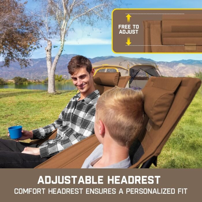 FanttikOutdoor Zeta L8 Max Camping Chair, Portable & Lightweight, Multi-Angle Adjustable, Supports up to 250 lbs, Comfort-Driven Design, High Strength Camping Chair for Travel, Hiking, Fishing (Brown) - Image 9