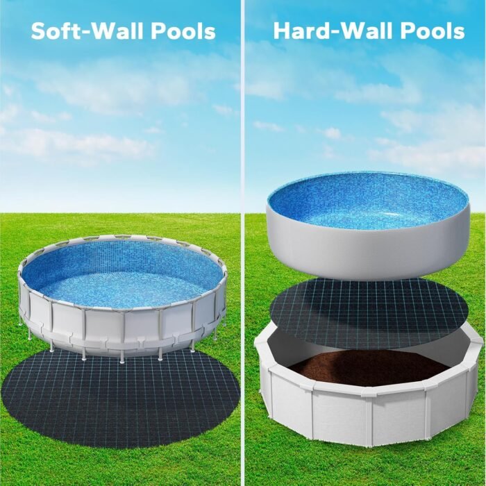 21 Ft Pool Liner Pad, Round Pool Liners for Above Ground Swimming Pools, Durable Geotextile Material, Easy to Install, Extends Life to The Line, Under Pool Padding - Image 3