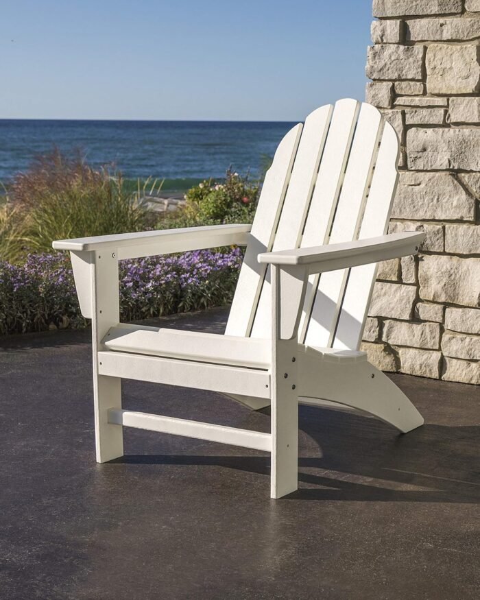 Polywood Vineyard Adirondack Chair, Outdoor Patio Furniture, All-Weather Composite, Pool Deck Garden Chair, Made in USA, Slate Grey - Image 4