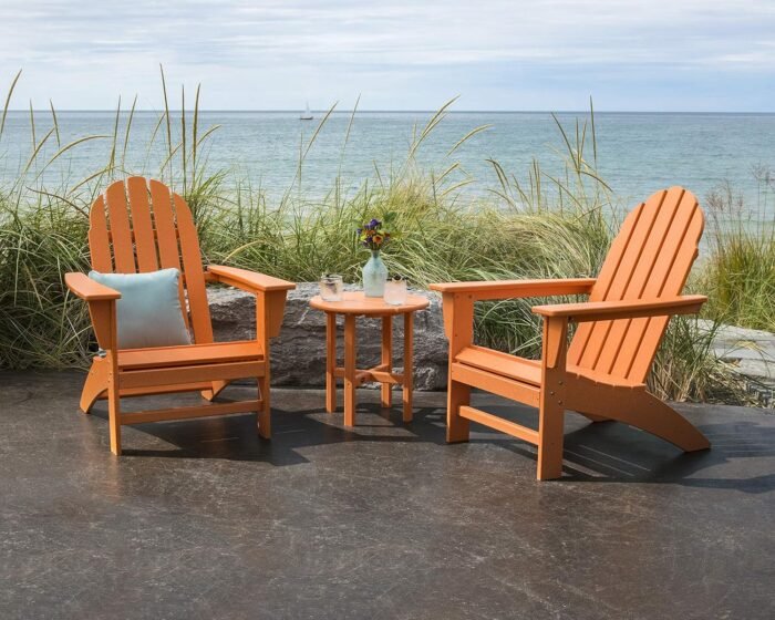 Polywood Vineyard Adirondack Chair, Outdoor Patio Furniture, All-Weather Composite, Pool Deck Garden Chair, Made in USA, Slate Grey - Image 6