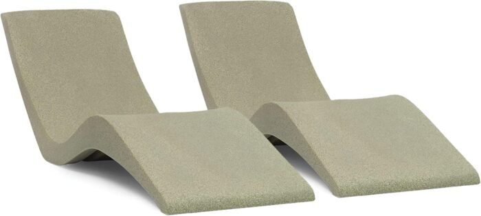 Aqua Outdoors- in-Pool Chaise Lounger - Pool & Sun Shelf Lounge Chair Designed for Water Depths Up to 9”-Compatible with All Types - Poolside & Sun Deck Tanning - Set of 2 - Sandstone Granite