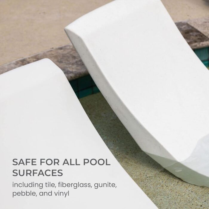 Classic White-Blue - in-Pool Chaise Set – Includes Two Chaises, Two Headrest Pillows, and One Poolside Table – for Ledges Up to 9” - Aqua Outdoors - Image 5