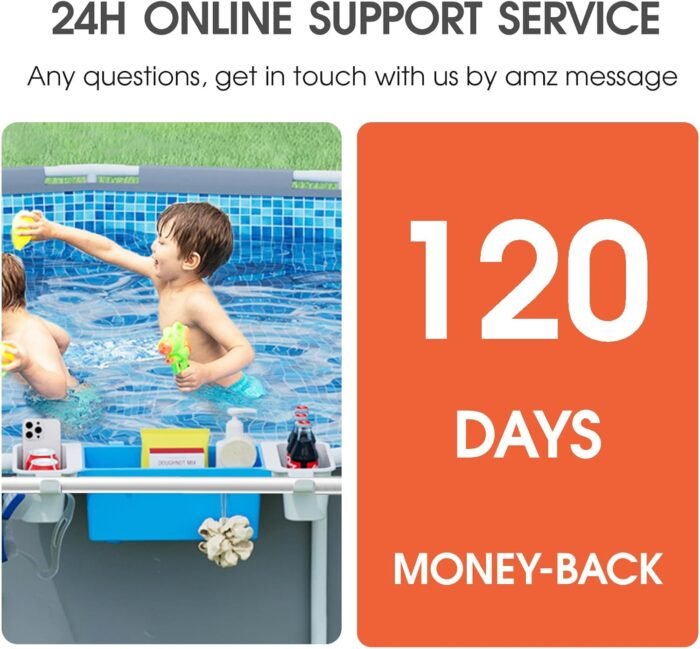 2025 2 Sets Poolside Storage Basket with 2 Cup Holder & Pole Hanger,Hold 12KG+,Toy Holder Storage for Towels Drinks Pool Accessories Bar for Most Frame Above Ground Swimming Pools - Image 7