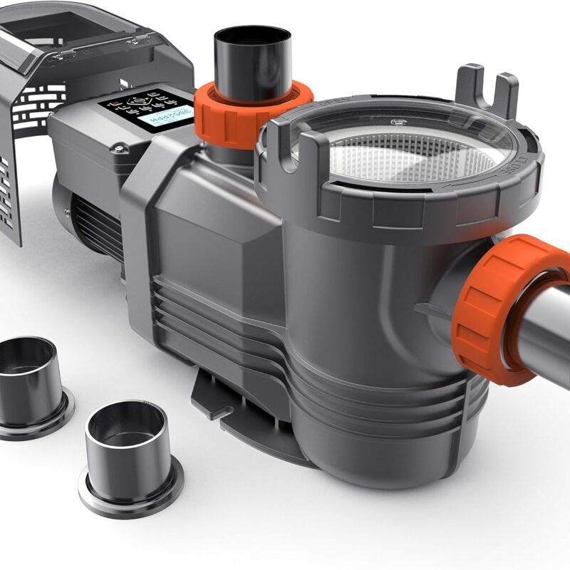 Variable Speed Pool Pump Inground, 2.5HP, 10567GPH High Flow Energy Efficient Pool Pump for Above Ground Pool, Programmable Timer, Rain Cover, 220V, Large Filter Basket