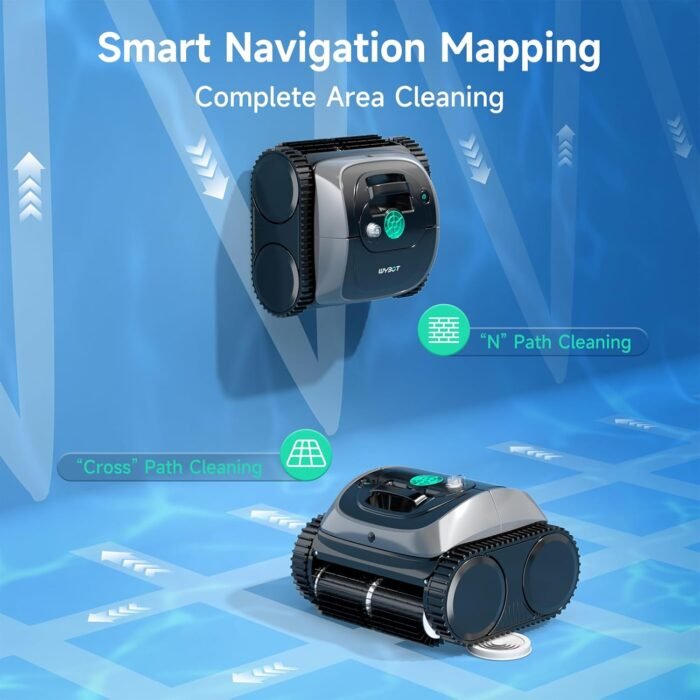 WYBOT C1 Robotic Pool Vacuum for Inground Pools, Cordless Pool Cleaner, 4-in-1 Wall & Waterline Cleaning Up to 1,614Sq.ft, Smart Navigation, App Support - Image 3