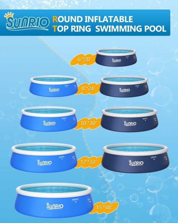 2025 Upgrade 10'*30" Round Inflatable Top Ring Above Ground Swimming Pool Fast Easy to Set Up for Summer Outdoor Garden Backyard Childen Adults - Image 9