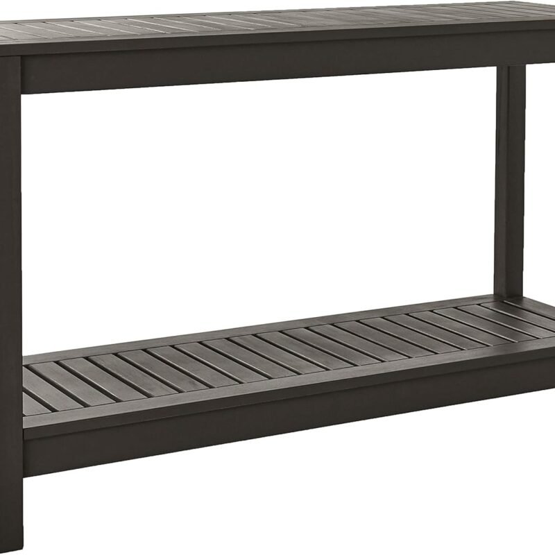 Cambridge Casual Solid Wood Alfresco Outdoor Console Table – Dark Brown Finish – Durable and Stylish Accent Plant Table for Patio, Deck, Porch, Garden, and Outdoor Spaces