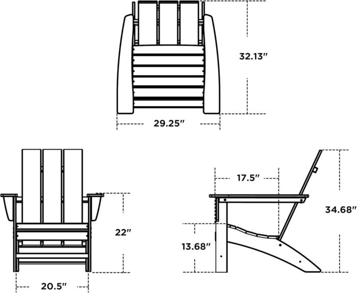 POLYWOOD AD420SR Modern Adirondack Chair, Sunset Red, Durable High Density Polyethylene Construction, Easy Assembly, Waterproof, Comfortable Contoured Seat - Image 8