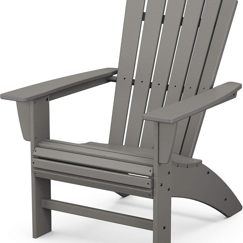 POLYWOOD Nautical Curveback Adirondack Chair, HDPE Outdoor Patio Furniture for Deck, Pool, Garden, Made in USA