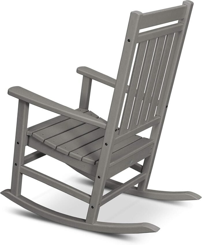 POLYWOOD Estate Rocking Chair, Outdoor Porch Rocker, All-Weather HDPE Patio Furniture, Adult Size, Made in USA, Black - Image 4