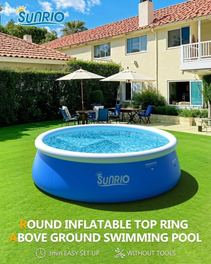 2025 Upgrade 10'*30" Round Inflatable Top Ring Above Ground Swimming Pool Fast Easy to Set Up for Summer Outdoor Garden Backyard Childen Adults - Image 6