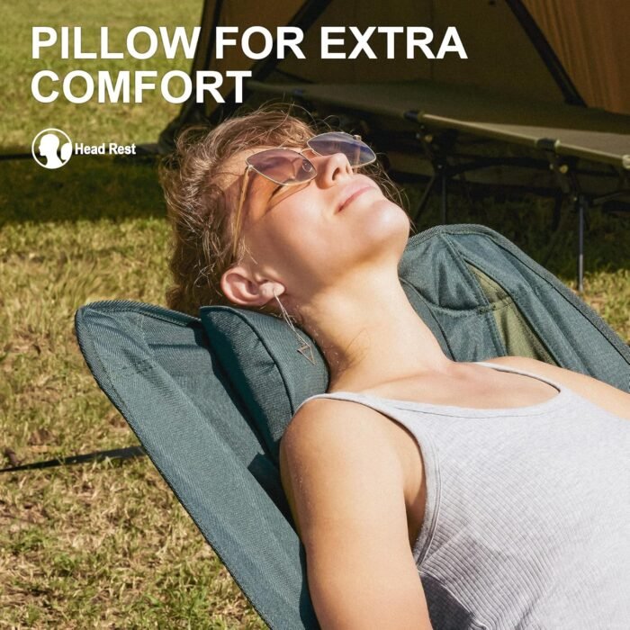 Oversized Rocking Camping Chair for Adults Heavy Duty,Padded Outdoor Rocking Chair Lawn Chairs Portable Rocking Camp Chairs with Side Pocket and Carry Bag for Indoor,Beach,Camp,Lawn,Outdoor - Image 4