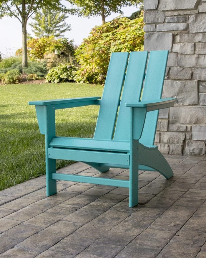 POLYWOOD AD420SR Modern Adirondack Chair, Sunset Red, Durable High Density Polyethylene Construction, Easy Assembly, Waterproof, Comfortable Contoured Seat - Image 3